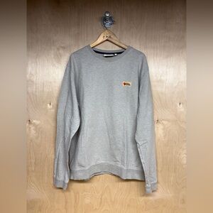 Fjallraven Men’s Grey Crewneck Sweater with Logo Patch